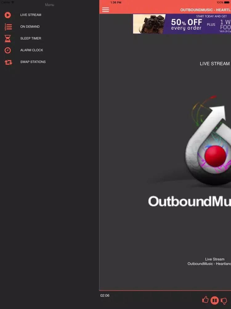 Zrzuty ekranu OutboundMusic- Heartland Radio iPad 