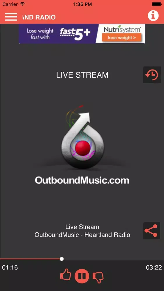 Zrzuty ekranu OutboundMusic- Heartland Radio