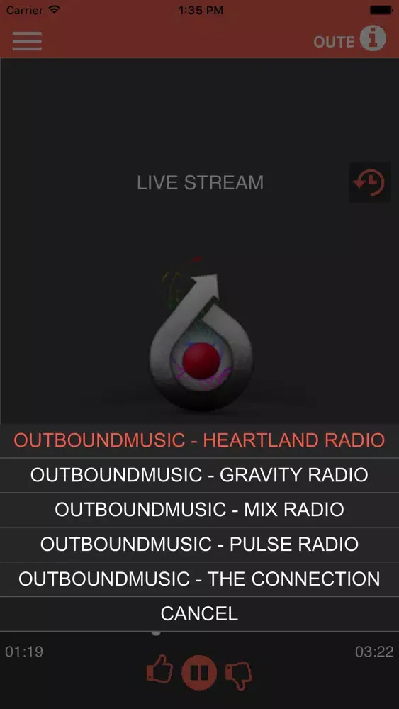 Zrzuty ekranu OutboundMusic- Heartland Radio