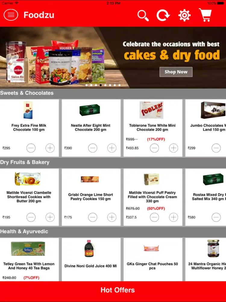 ภาพหน้าจอของ Foodzu iPad 