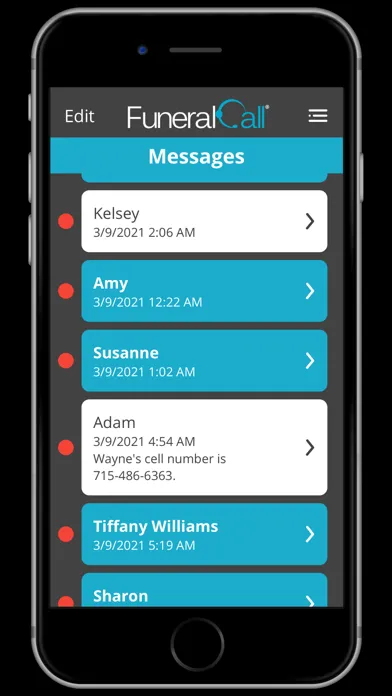 FuneralCall Answering Service Screenshots