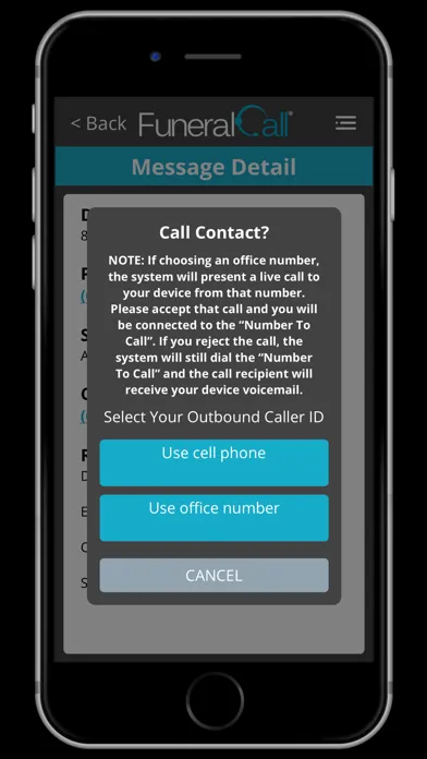 FuneralCall Answering Service Screenshots