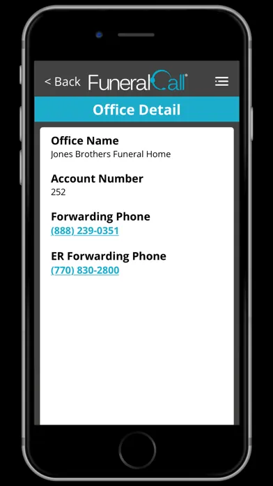 FuneralCall Answering Service Screenshots