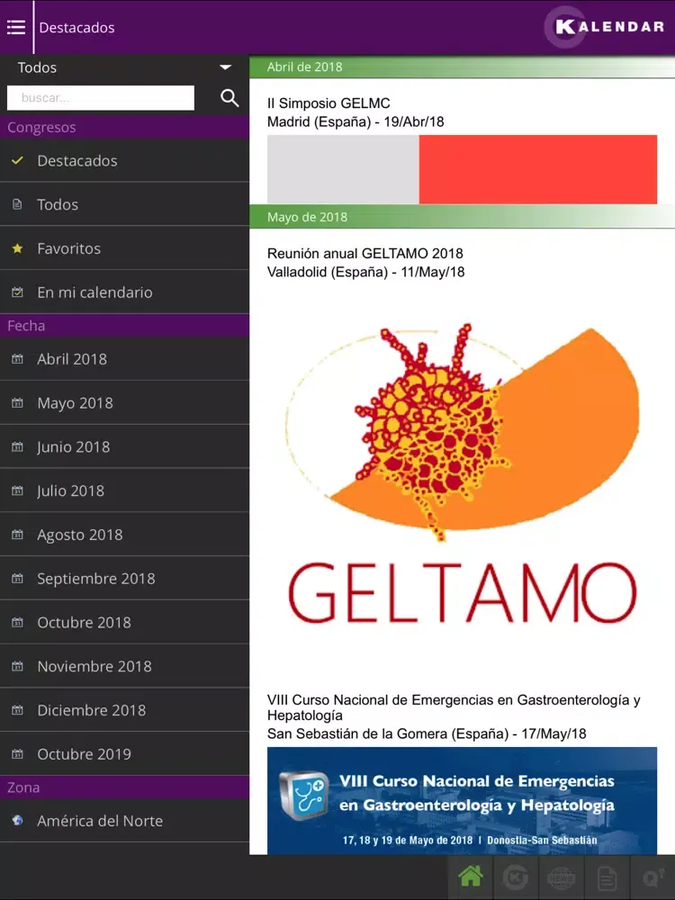 Kalendar App Congresos Médicos iPad  سکرین شاٹس