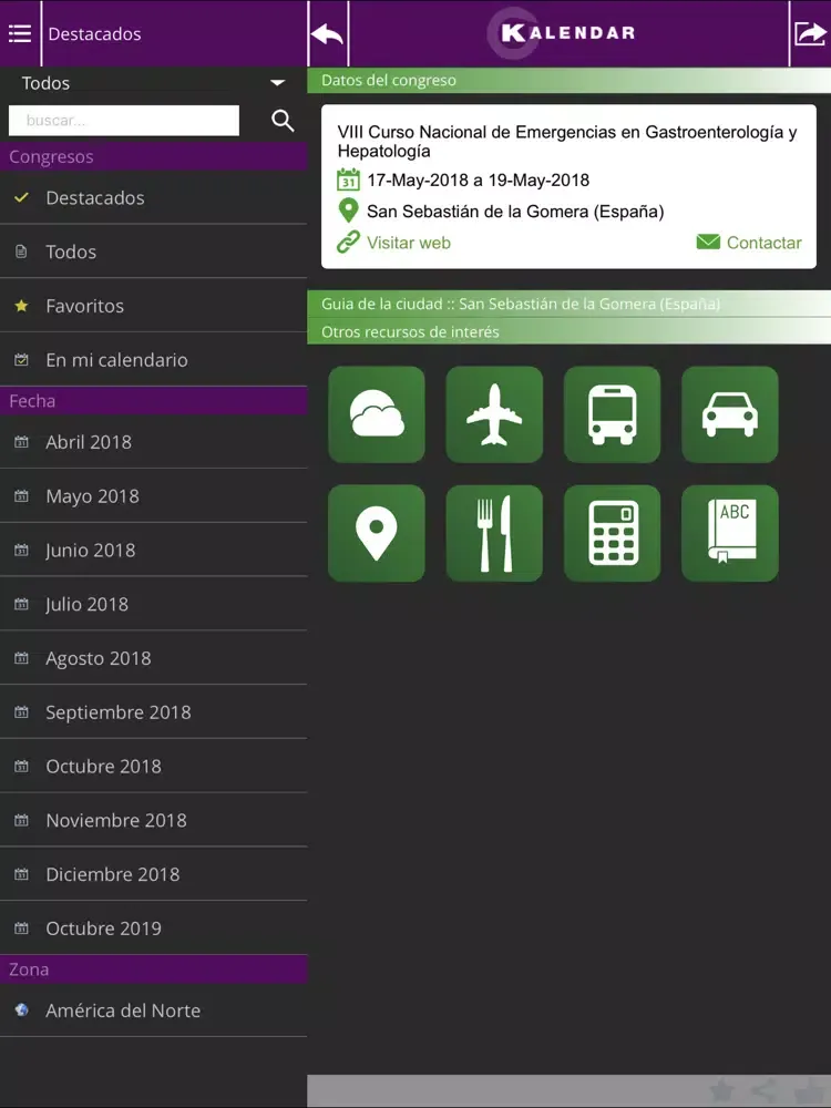 Kalendar App Congresos Médicos iPad  سکرین شاٹس