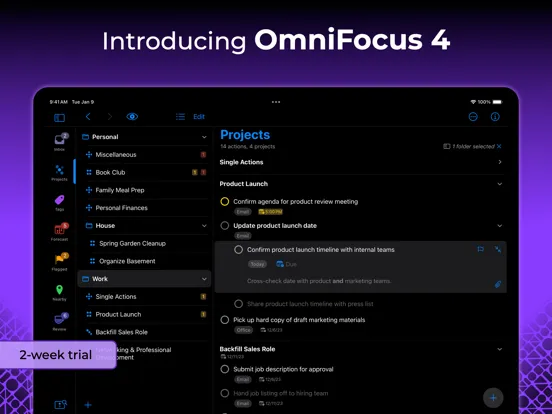 OmniFocus 4 iPad Screenshots