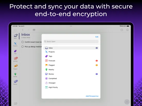 OmniFocus 4 iPad Screenshots