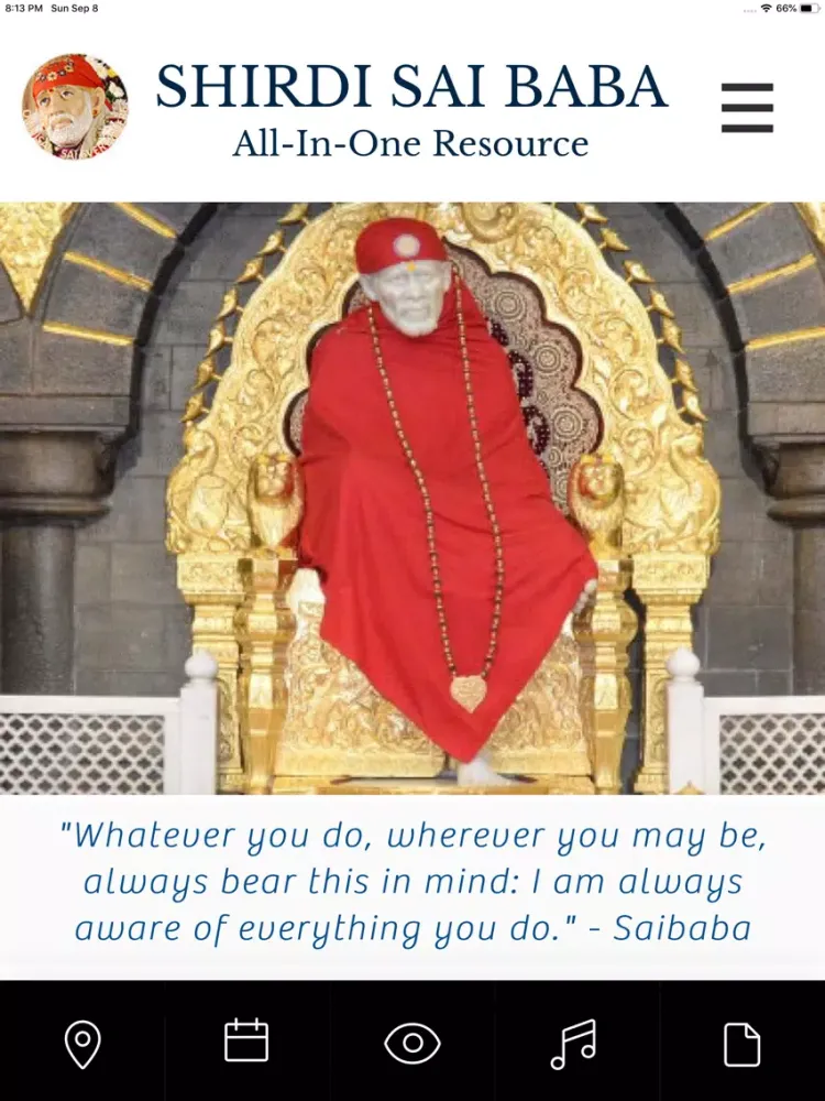 Shirdi Sai Baba All-In-One App iPad  Screenshots