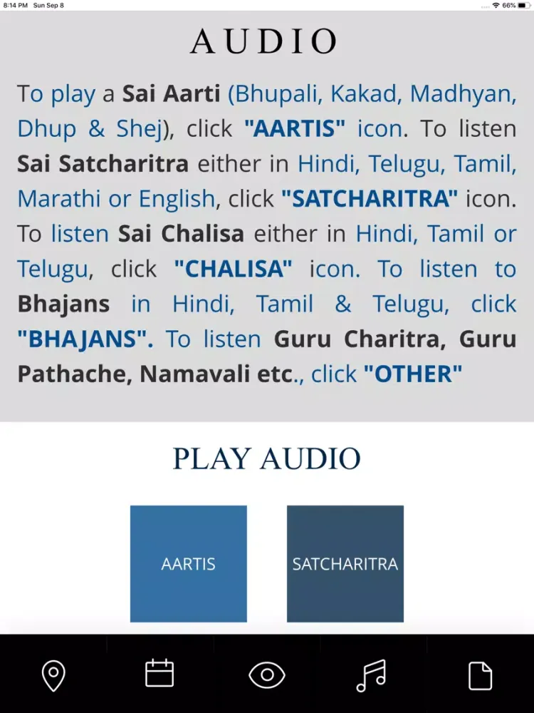 Shirdi Sai Baba All-In-One App iPad  Screenshots