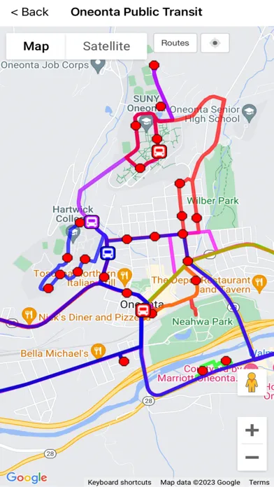 Tangkapan skrin Oneonta Public Transit