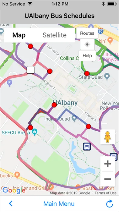 UAlbany Bus Schedules and Map Screenshots
