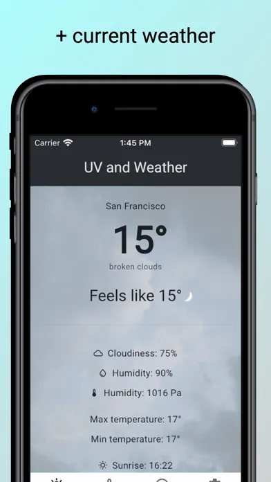 Ảnh chụp màn hình của UV + Weather