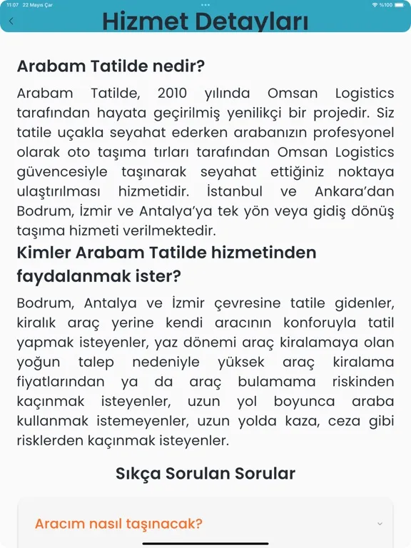 Tangkapan layar Arabam Tatilde iPad 
