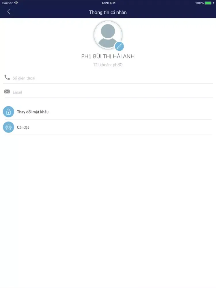 ภาพหน้าจอของ EPRO iPad 