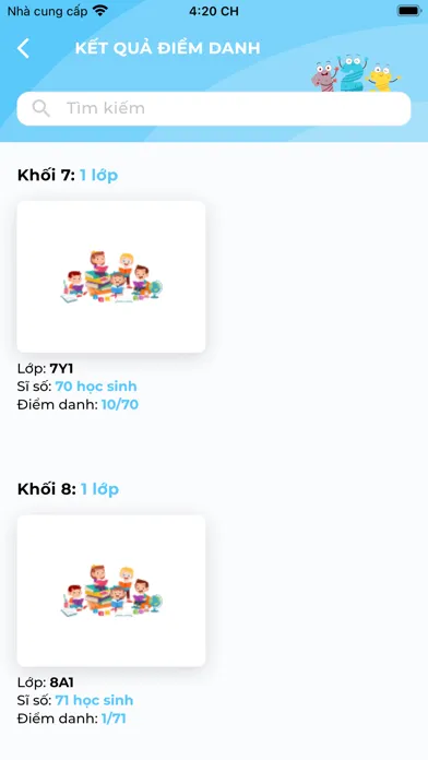 Ảnh chụp màn hình của SchoolOnline Attendance