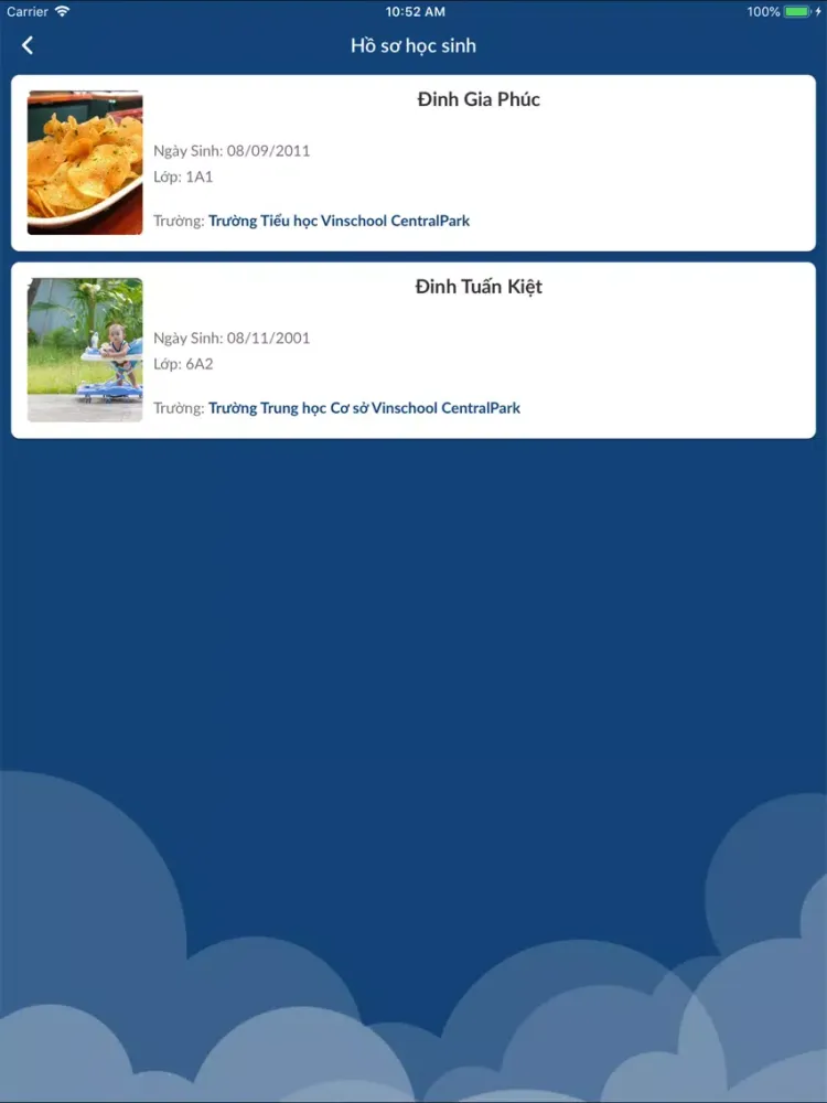 Vinschool Parent iPad  Screenshots