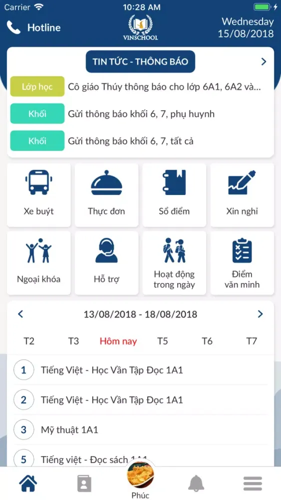 Vinschool Parent Screenshots