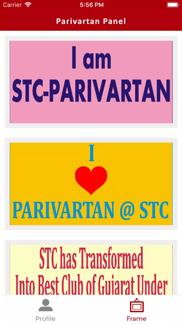 Tangkapan skrin Parivartan Panel