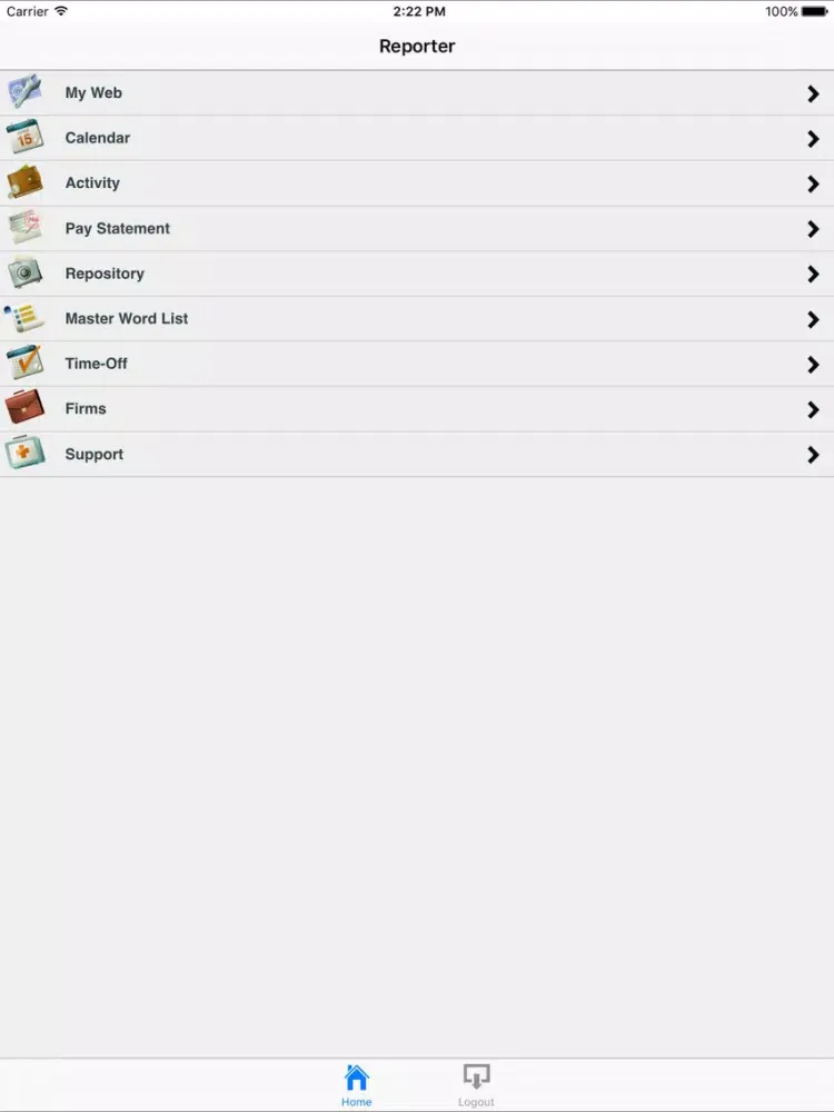 ภาพหน้าจอของ PRWeb Mobile iPad 