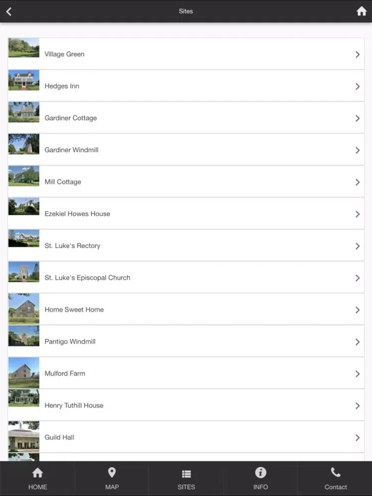 Ảnh chụp màn hình của East Hampton Historical Society iPad 
