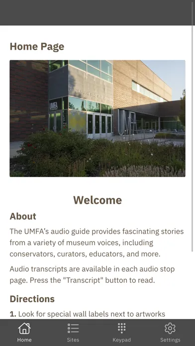 UMFA Audio Guide Screenshots