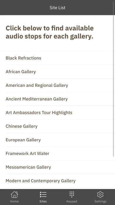 UMFA Audio Guide Screenshots