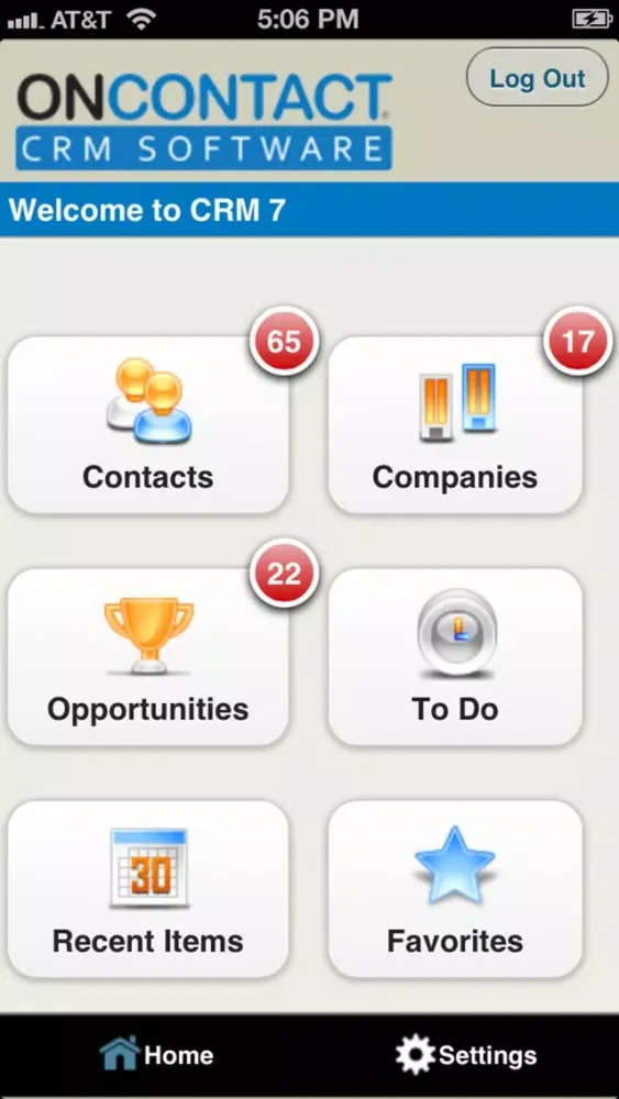 Capturas de tela do Oncontact CRM