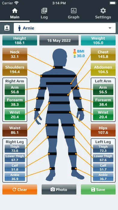 Capturas de pantalla de Body Measurements Diary