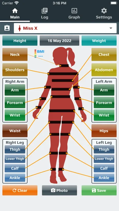 Capturas de pantalla de Body Measurements Diary
