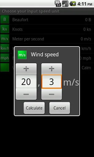 Marine Wind Calculator Screenshots