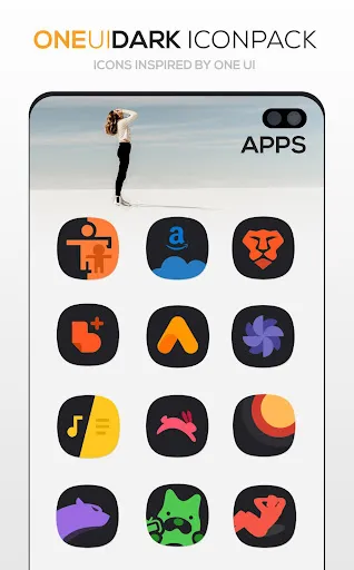 Ảnh chụp màn hình của ONE UI DARK Icon Pack