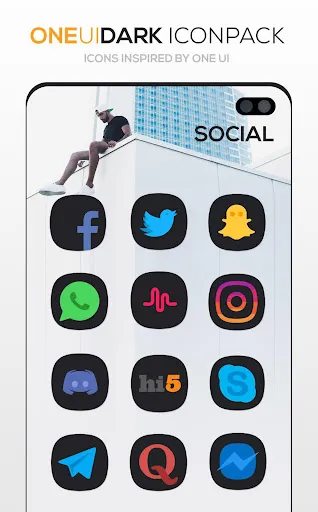 Ảnh chụp màn hình của ONE UI DARK Icon Pack