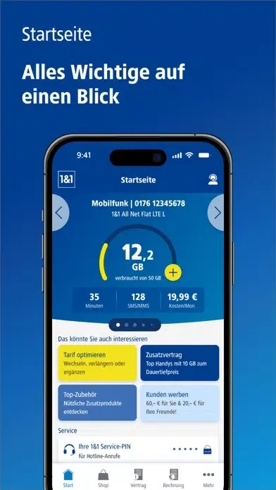 Tangkapan layar 1&1 Control-Center