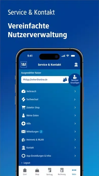Tangkapan layar 1&1 Control-Center