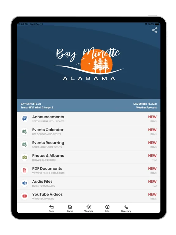 Capturas de tela do City of Bay Minette iPad 