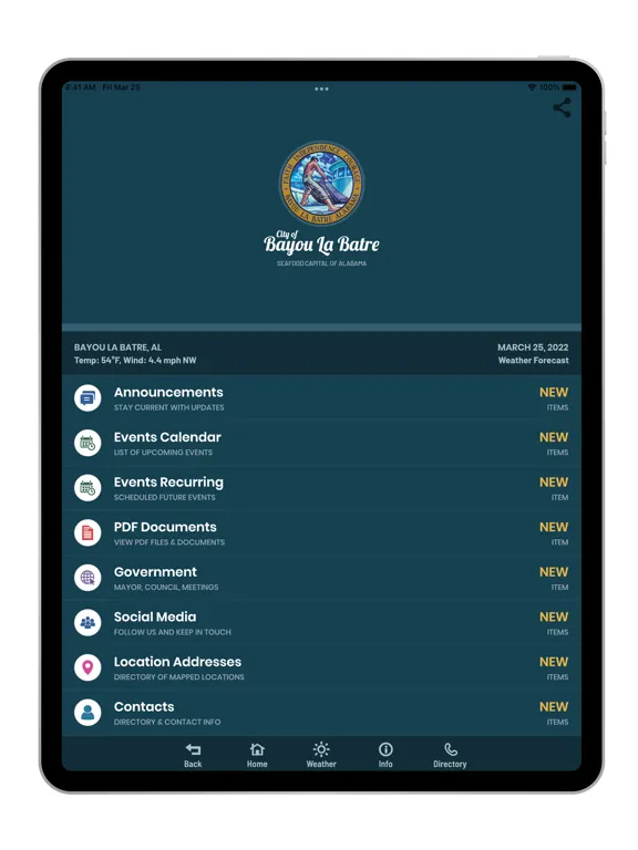Capturas de pantalla de City of Bayou La Batre iPad 