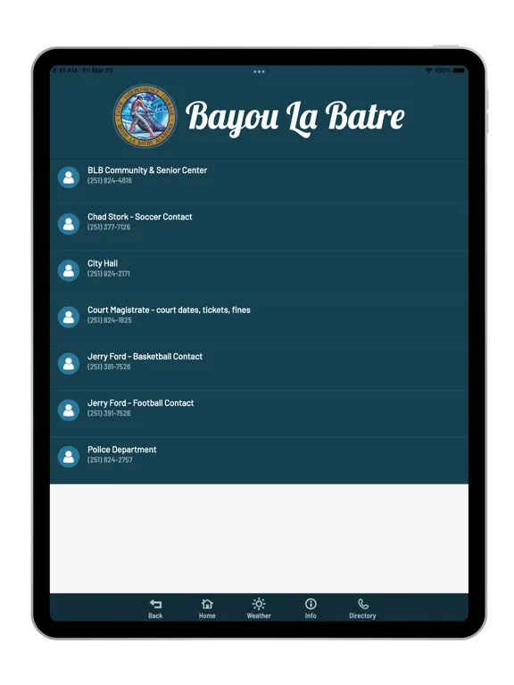 Capturas de pantalla de City of Bayou La Batre iPad 