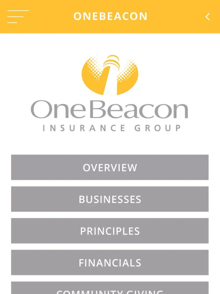 Zrzuty ekranu OneBeacon Insurance Group Capabilities iPad 