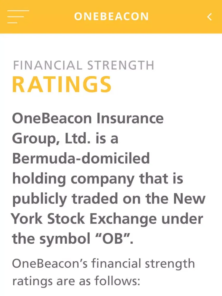 Zrzuty ekranu OneBeacon Insurance Group Capabilities iPad 