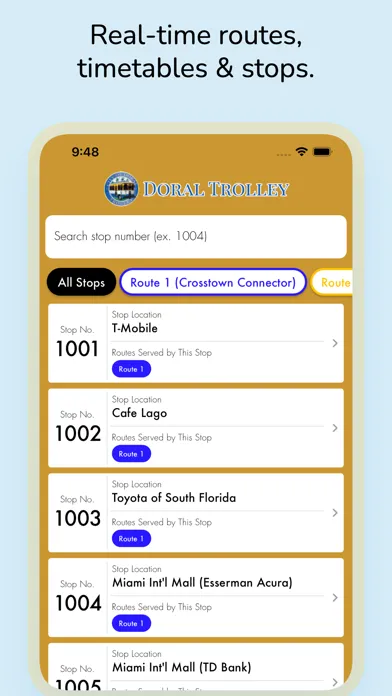 Doral Trolley Tracker سکرین شاٹس