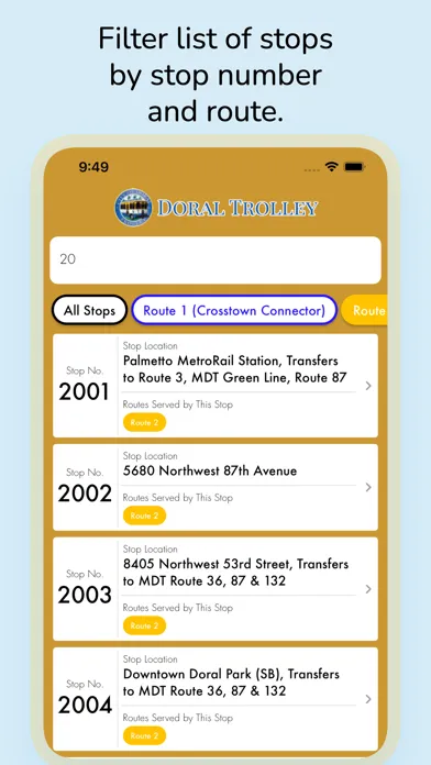 Doral Trolley Tracker سکرین شاٹس