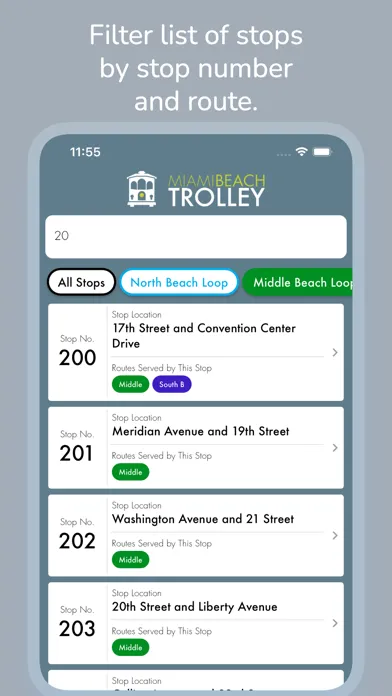 Miami Beach Trolley Tracker Screenshots