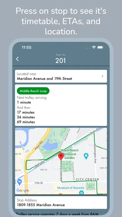 Miami Beach Trolley Tracker Screenshots