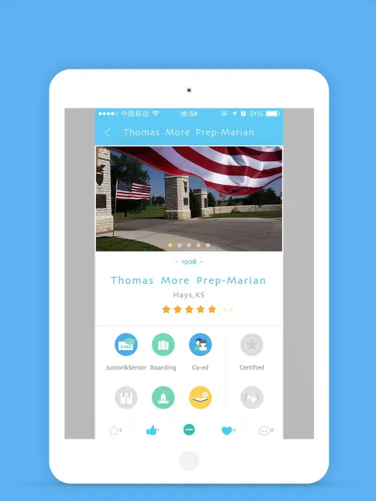 Tangkapan skrin SchoolBox. American private high schools in one box. iPad 