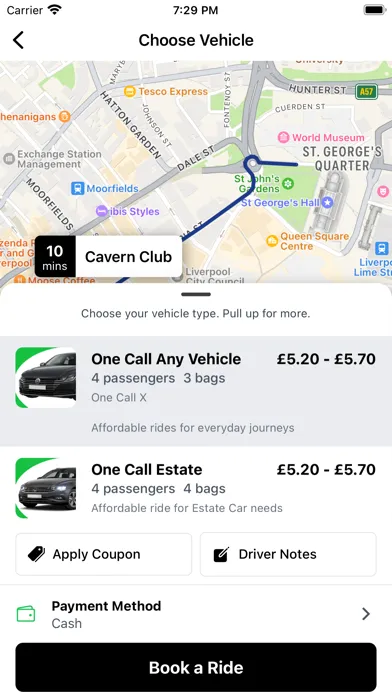 Ảnh chụp màn hình của One Call Taxis