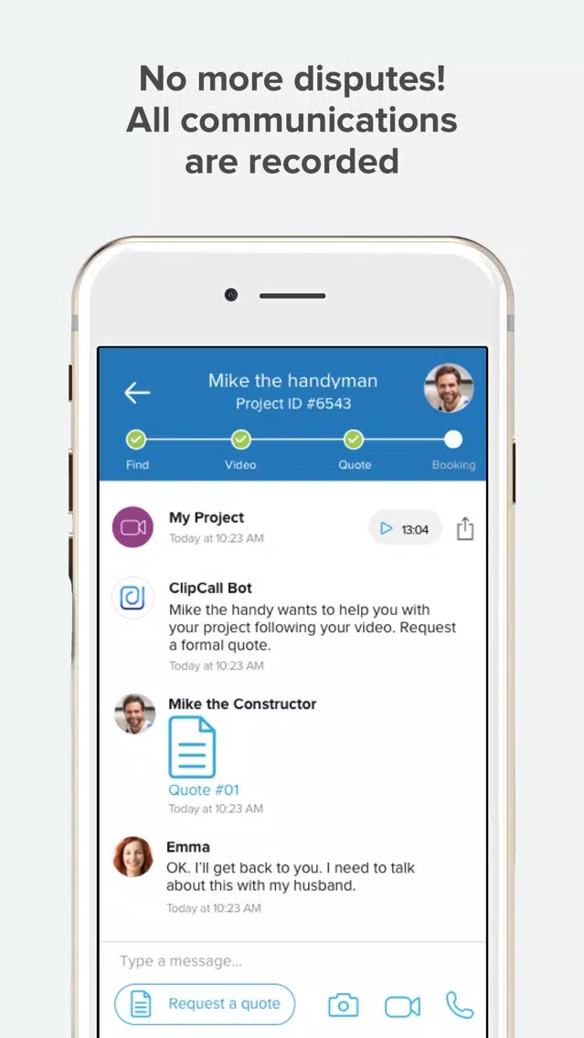 ClipCall - No-Hassle Home Care سکرین شاٹس