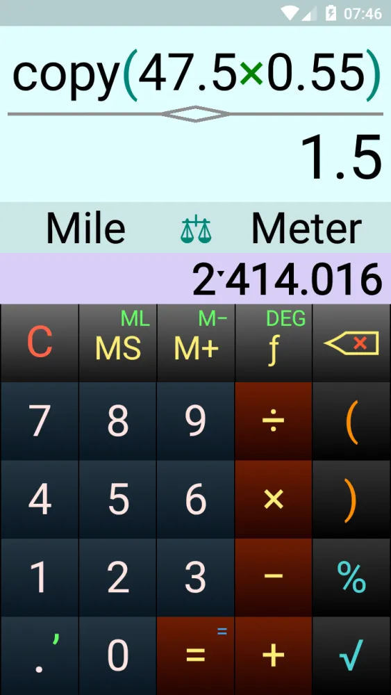 OneClick Calculator Screenshots