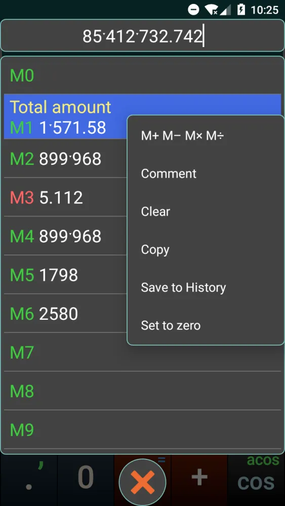 OneClick Calculator Screenshots