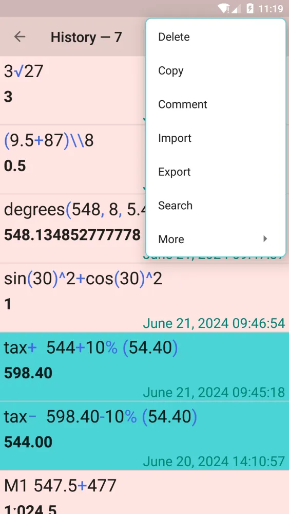 OneClick Calculator Screenshots