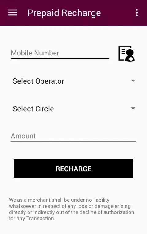Ảnh chụp màn hình của Oneclick Recharge